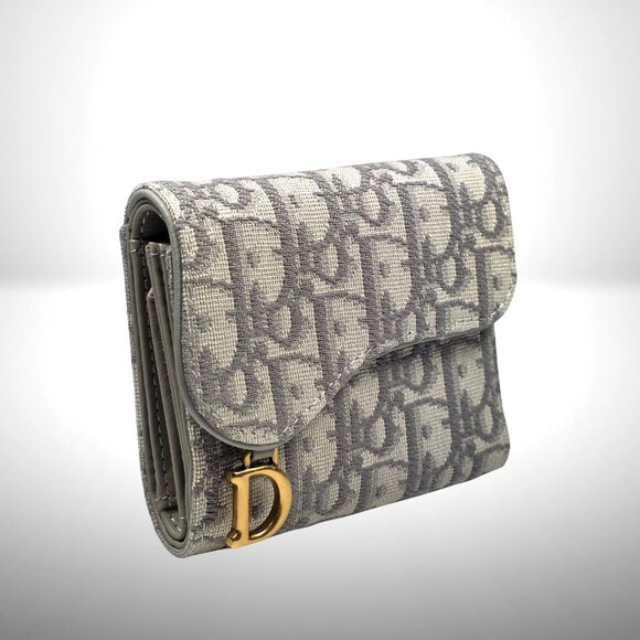 Dior Saddle Lotus Wallet in Gray Oblique Jacquard - New - Picture 5 of 8
